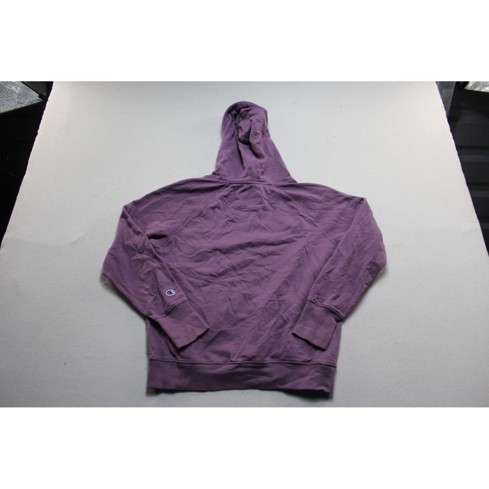 Champion Hoodie Women Medium Purple Good Script Logo Raglan Pullover Sweatshirt